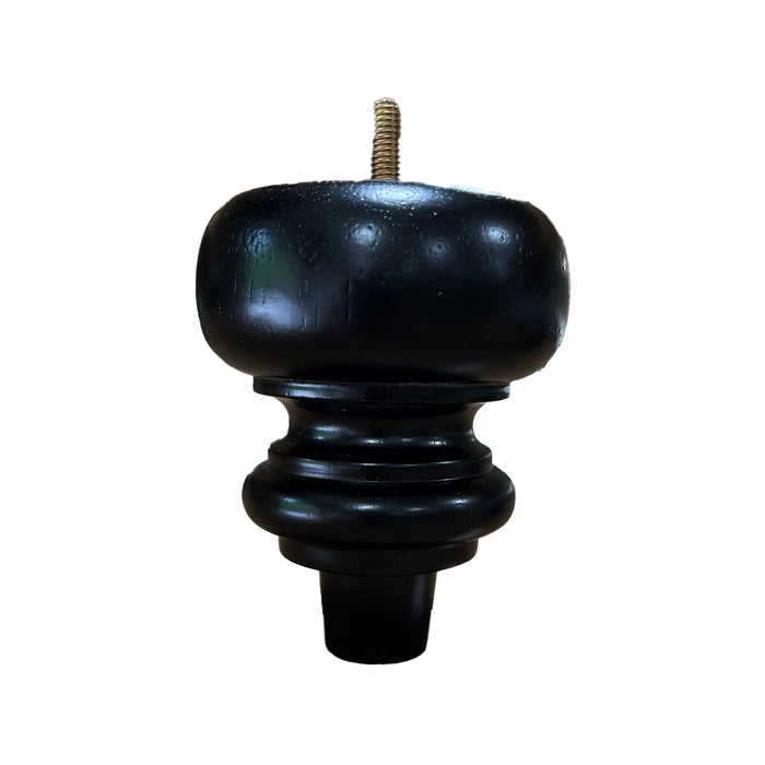 LWTA61B Carved Turned Furniture Legs without Casters - Black Finish