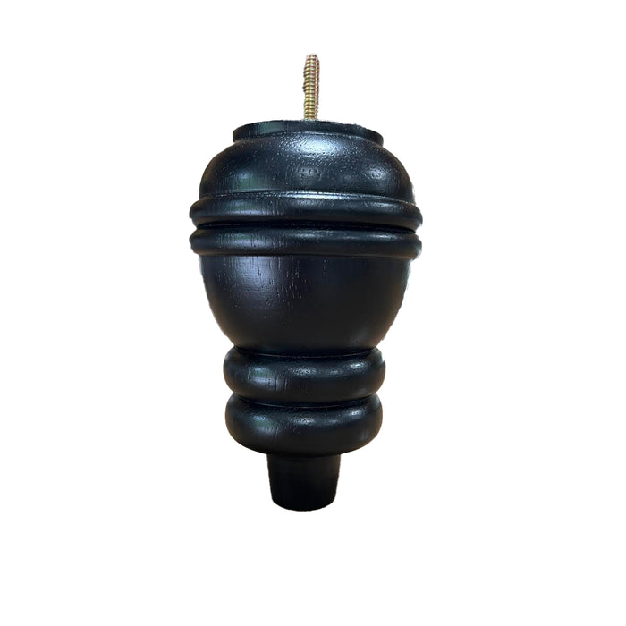 LWTA7B Carved Turned Furniture Legs - Black Finish