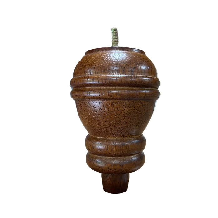 LWTA7W Carved Turned Furniture Legs without Casters - Walnut Finish