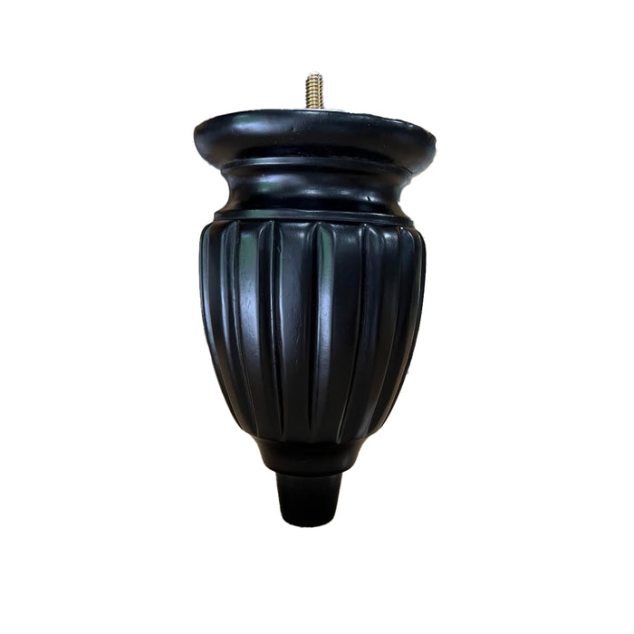 LWTA8B Carved Turned Furniture Legs without Casters - Black Finish