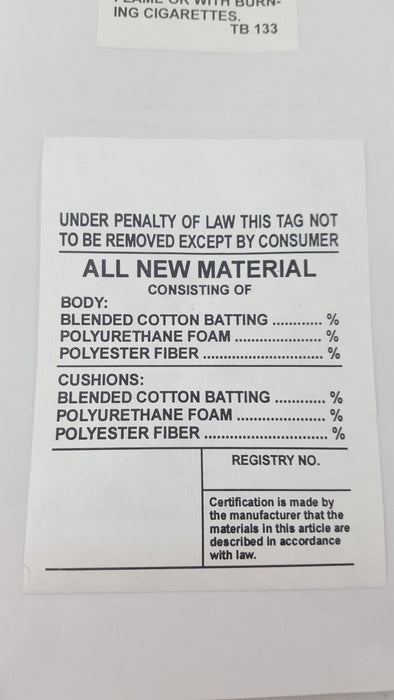 All New Material Law Label