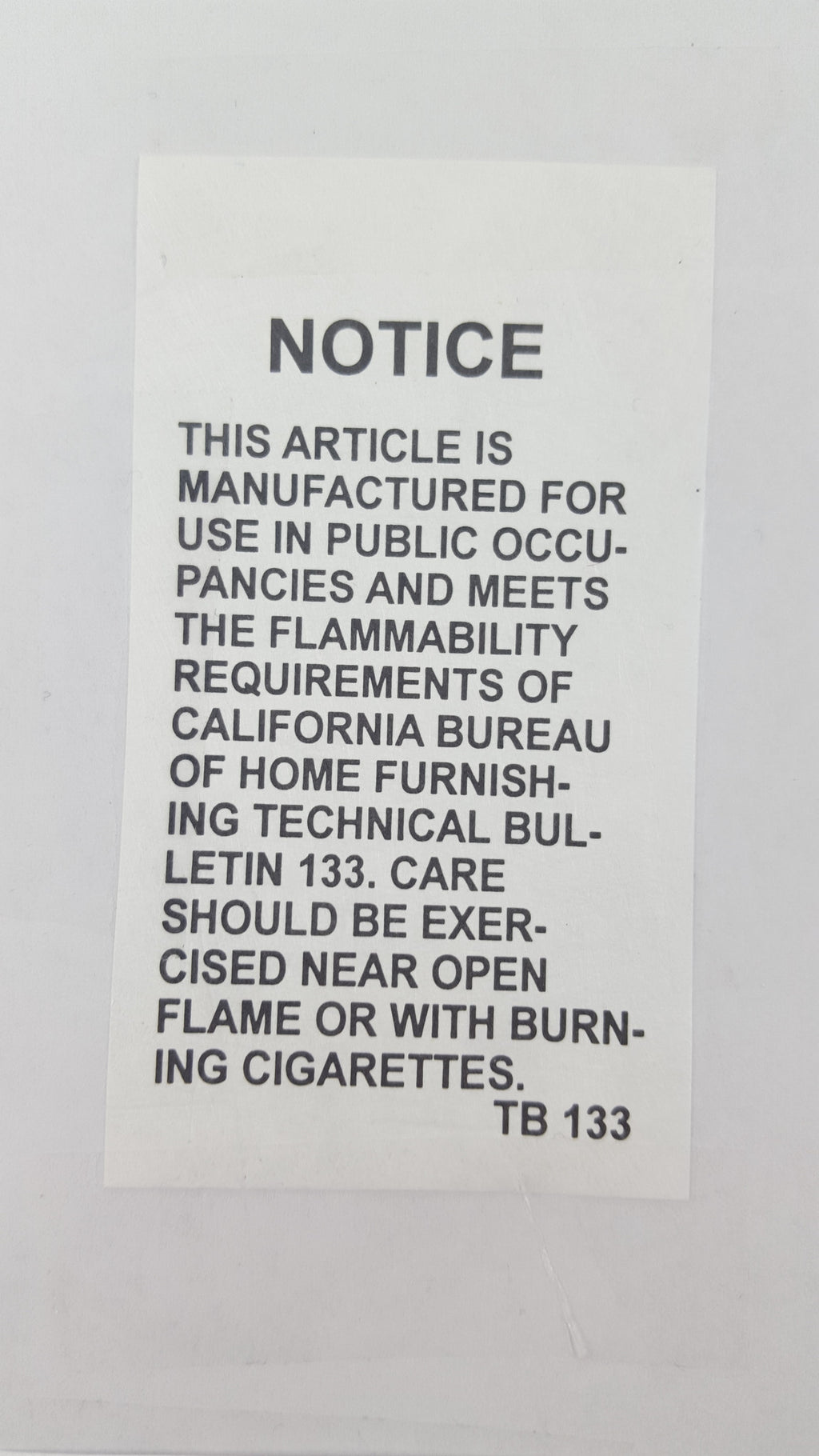 Law Labels — Ronco Furniture