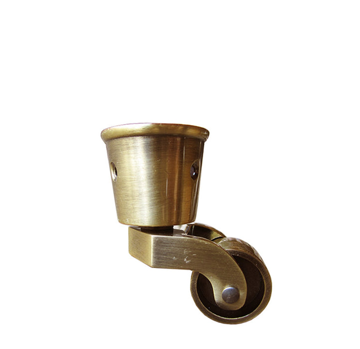 Round Cup Furniture Leg Casters - Brushed Antique Brass LWZ1B