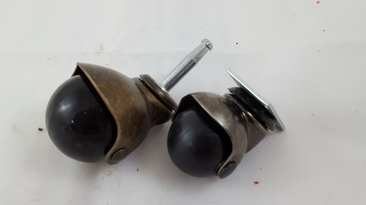 HOODED BALL STEM 1.5" ANTIQUE CASTERS